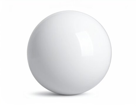 A single, perfectly spherical, white orb with a glossy, reflective surface