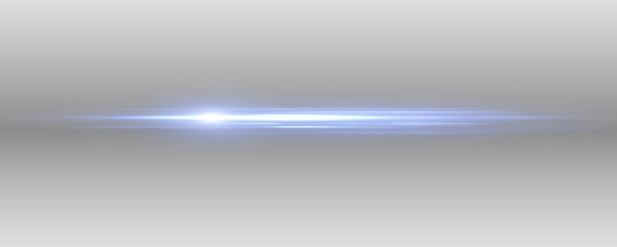 Anamorphicflare blue glow horizontal streak png overlay, on transparent background