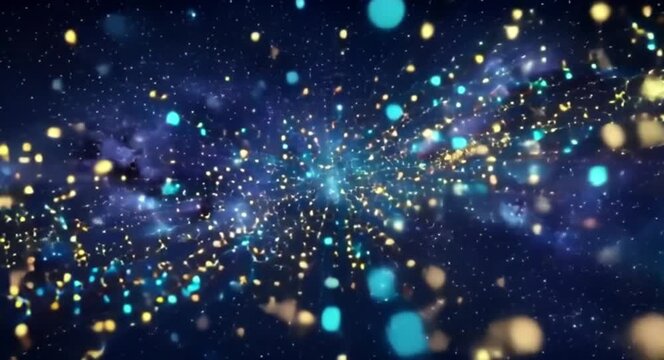 glitter magic multicolor particles fly and glow in viscous liquid with amazing shining bokeh for a fantastic festive background in 4k