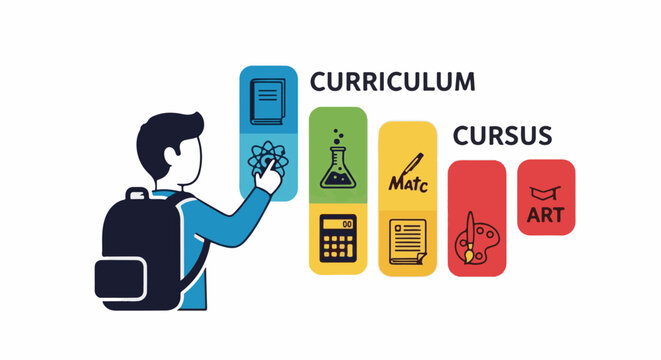 Student selecting subjects from curriculum blocks