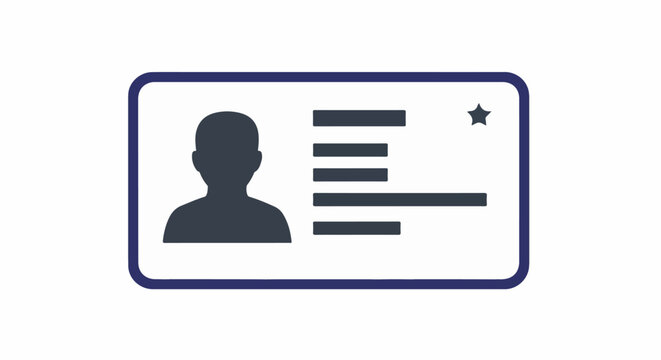 Silhouette of a person and text on an identification card