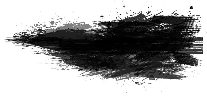 Glitch distorted geometric shape . Noise destroyed logo . Trendy defect error shapes . Glitched frame .Grunge textured . Distressed effect .Vector shapes with a halftone dots screen print texture.