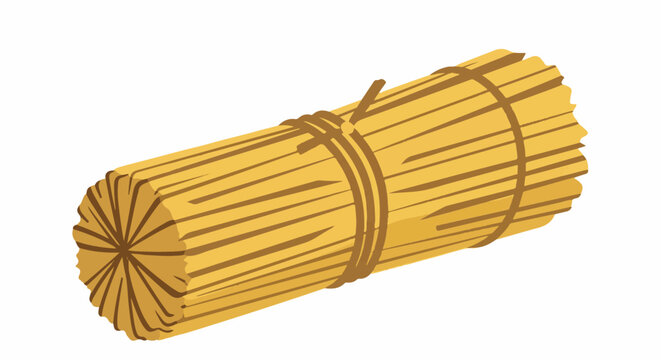 Stylized bundle of golden straw or reeds tied with twine, cut out
