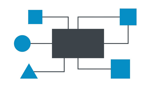Central Hub Architecture and Network Topology Peripheral Data Integration Concept