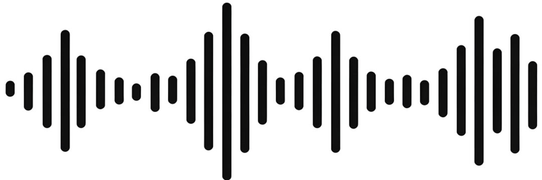 Sound wave, audio signal, black waveform, music pattern, sound pattern