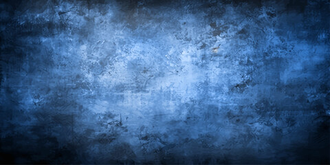 Obraz premium Textured Grunge Background: A dark, moody, and heavily textured background with a strong blue hue, evoking a sense of distress, urban decay, or a stormy atmosphere.