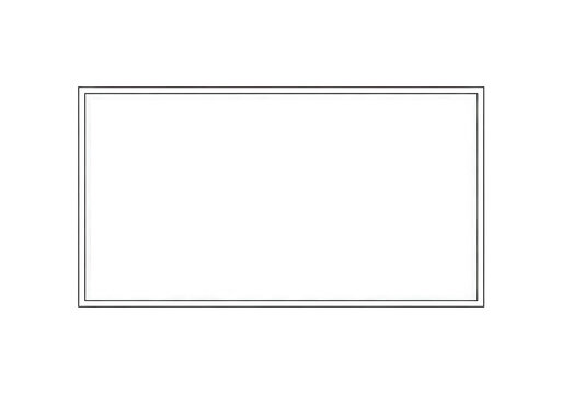Blank white rectangle outline on plain background isolated on transparent background