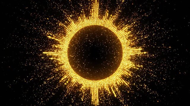 Glowing orbs burst forth with radiant energy, displaying intricate patterns of light and texture. This mesmerizing display captures the essence of cosmic beauty through generative AI art.