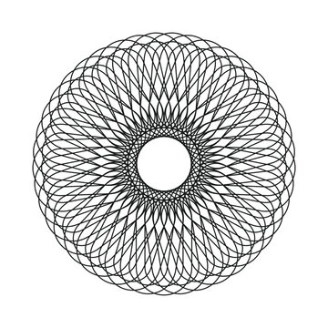 Spirograph circle pattern vector.Geometric spirograph pattern and circular ornament ornament for security document, certificate, or logo design.