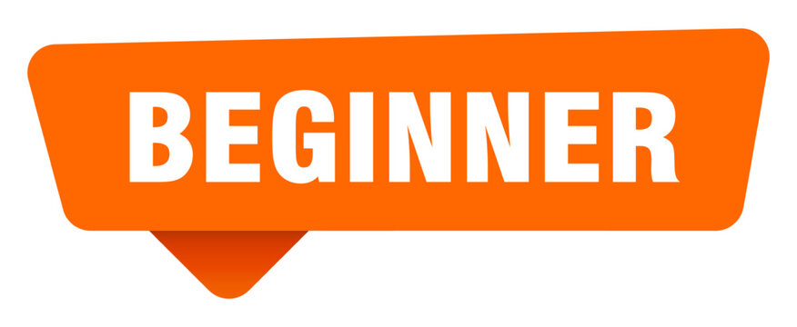 beginner sticker. beginner orange sign isolated on transpatent background