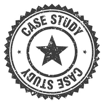 case study black grunge round stamp. case study stamp