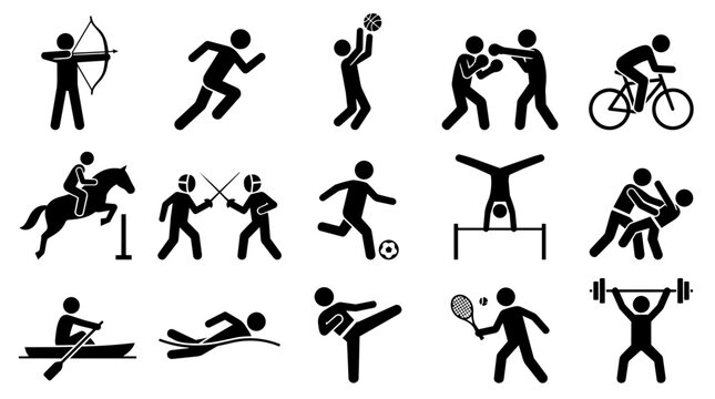 Set of various sports activity icons