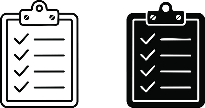 Order form, priority list. Checklist or task list on a clipboard.