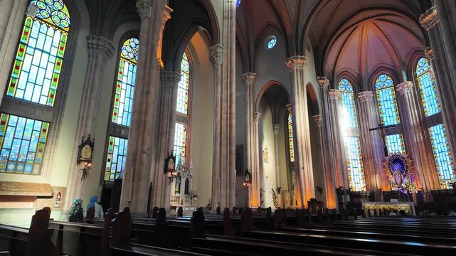 A view from St. Antuan Church on Istiklal Street in Istanbul, Turkey.