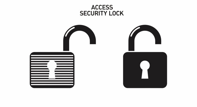 Two Open Padlock Icons Representing Security Access.
