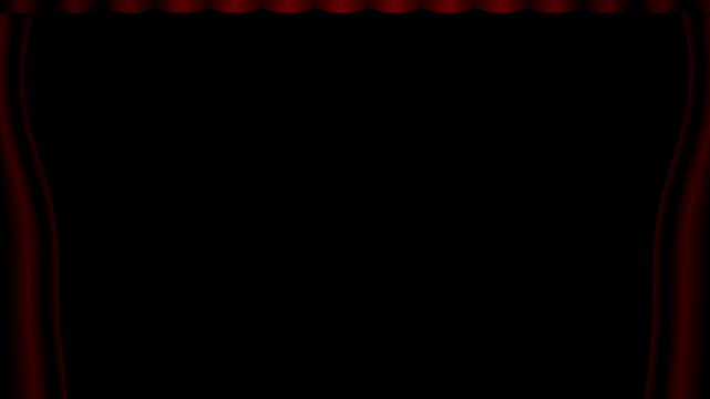 Red Curtains Pulled Back Spotlight Animation Alpha Channel