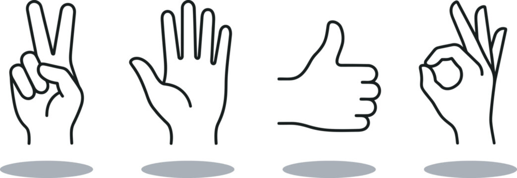 Vector illustration of hand gestures