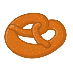 Obraz premium Traditional German Pretzel Illustration, Golden Brown Baked Bread