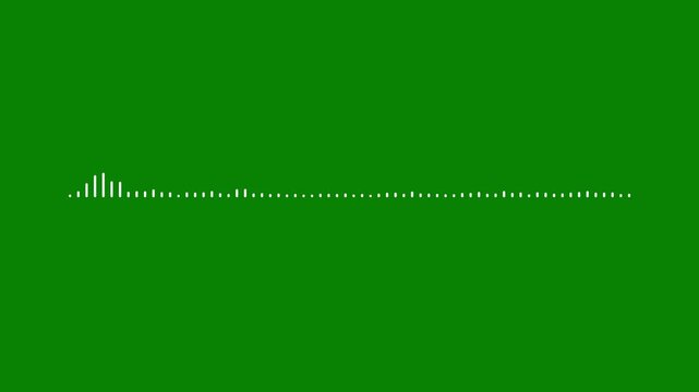 Audio spectrum animation, sound waves loop animation, Music Sound wave animation Green background. Minimalist wave form Audio. Isolated on transparent background. 4k video