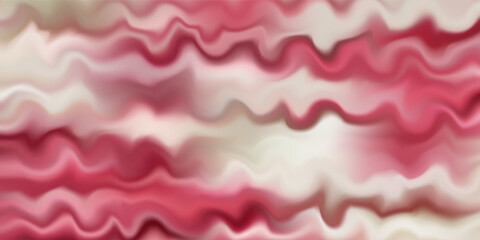 Pink strawberry yogurt or ice cream surface texture with wave pattern. Milk creamy sweet fruit and berry product. Soft and frozen sorbet or dairy pudding smooth top. Realistic vector background. © Qiana