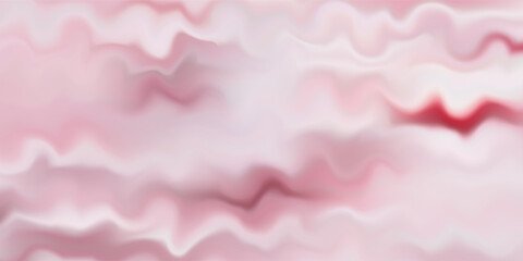 Pink strawberry yogurt or ice cream surface texture with wave pattern. Milk creamy sweet fruit and berry product. Soft and frozen sorbet or dairy pudding smooth top. Realistic vector background. © Qiana