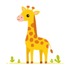 Obraz premium Cute cartoon giraffe illustration in flat design style