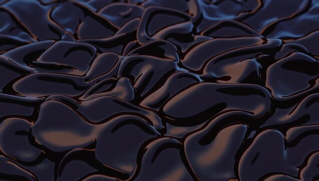 High contrast glossy black ferrofluid and molten gold ripples, sharp neon reflections on metallic fluid waves, luxury tech abstract backdrop, 4k 7s loop.
