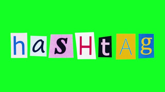 Vibrant Social Branding, Colorful Hashtag For Promotion, Dynamic Graphic Featuring Lively Hashtag For Channel Growth, Eyecatching Visual With Multicolored Text And Energetic Social Media Appeal