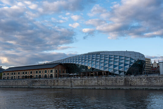 Budapest Whale building or Balna shopping centre on Pest side of Danube river is cultural, entertainment and commertial center and host Budapest Gallery, Hungary, Europe