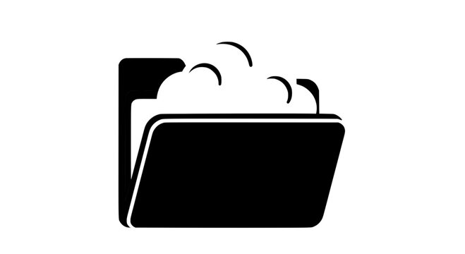 A modern vector folder icon with a cloud symbolizing file upload or cloud storage integration.