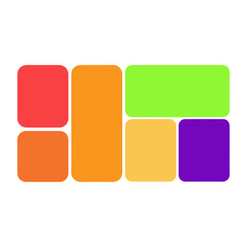 Set of colorful rounded rectangular blocks for infographic chart presentation with rectangles infographic colorful presentation template business elements illustration marketing planning