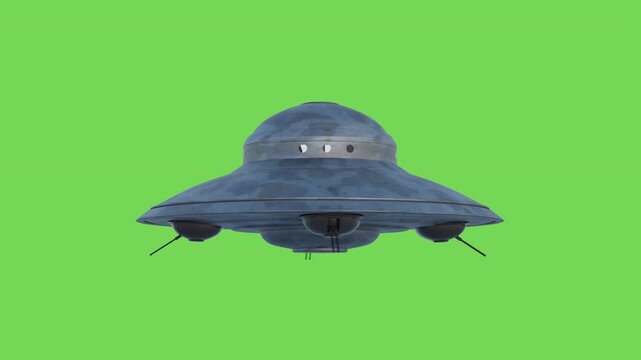 Haunebu II Reichsflugscheibe Nazi UFO 3D Concept Rotating 360 in Seamless Loop on Greenscreen