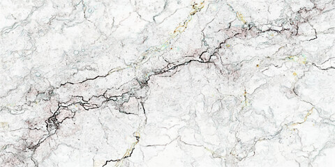 Fototapeta premium A weathered white painted wall featuring a cracked and peeling plaster texture on an old concrete surface creates a rough grunge background with a dirty aged pattern.