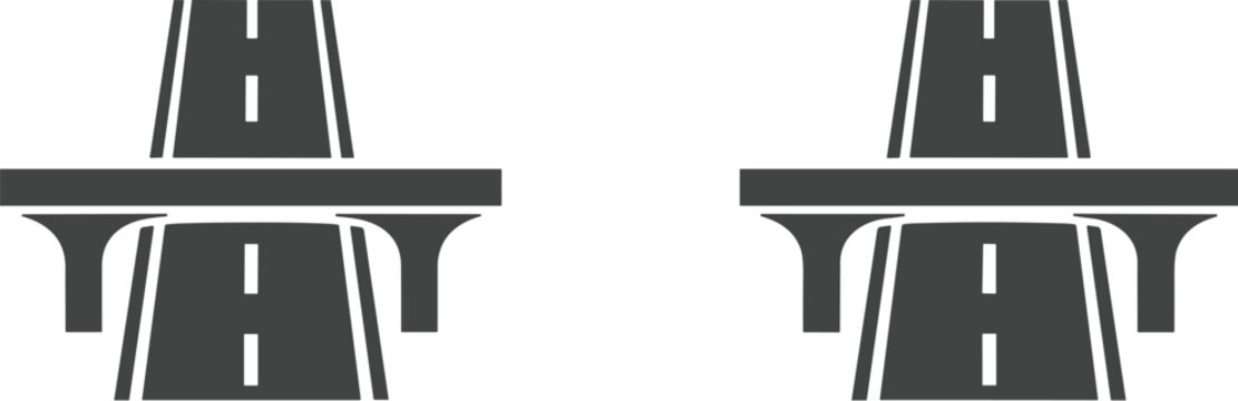 Two Stylized Overpass Highway Icons illustration