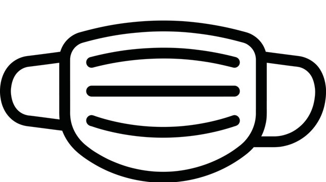 Disposable medical face mask with ear loops, a simple protective illustration for healthcare, infection control, and everyday use