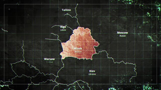 BELARUS Rotating Map Satelite Map Style