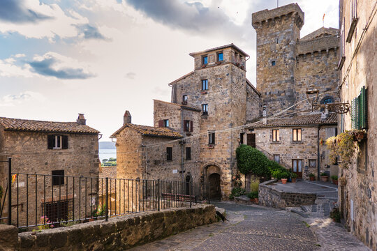 Bolsena, Viterbo, Italy - The Rocca Monaldeschi Castle in Bolsena, Medieval Town in Latium Region