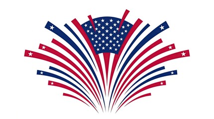 Obraz premium Usa independence day patriotic fireworks star spangled banner