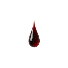 Fototapeta premium Elegant drop of dark red liquid isolated on a white background