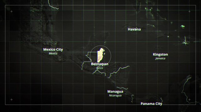 BELIZE Rotating Map Satelite Map Style
