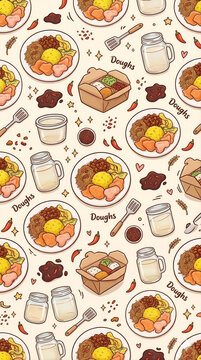 Pattern of food nasi kuning 