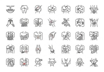 Fototapeta premium Various human anatomy and medical icons set