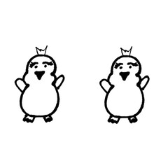 Obraz premium Doodle Baby Chick Brushes Collection | Hand-Drawn Cartoon Bird Vectors