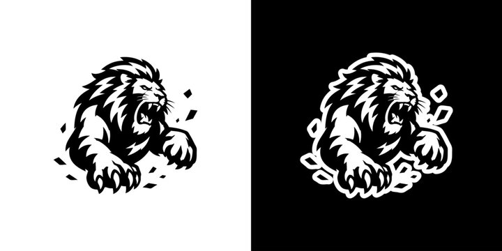 Roaring Lion Head Mascot Illustration Logo for Sports and Branding