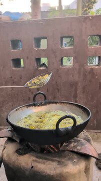 traditional Indian pakore with desi style on mitti chula