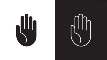 Fototapeta premium Dual Style Vector Hand Gestures For Communication Concepts Isolated On White And Black