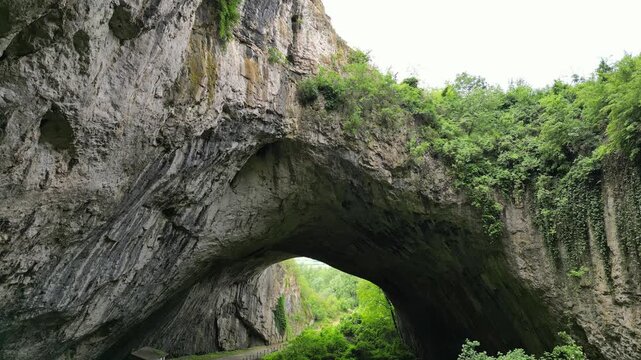Top Down View of Giant Cave Skylight at Devetashka Cave
