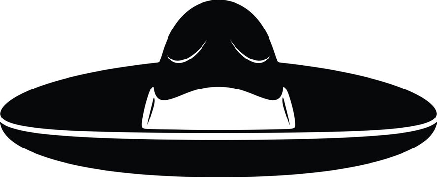 Black sombrero hat with white stripe