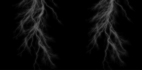 Fototapeta premium Lightning bolt electric discharge on black background