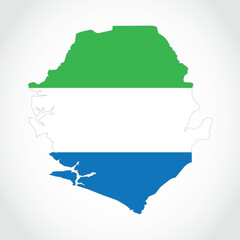 Obraz premium Vector graphic artwork suitable for print and web containing flat detailed map of SIERRA LEONE